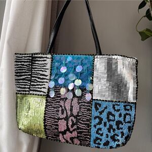 Christiana Patchwork Sequin Shoulder Bag – Y2K Statement Style